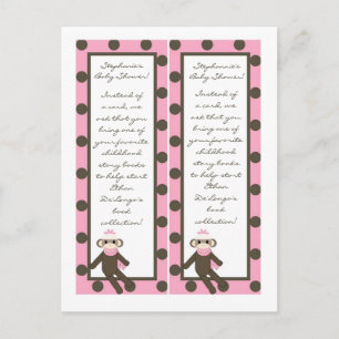 2 Bok Marks Rosa Sock monkey Inbjudan Vykort