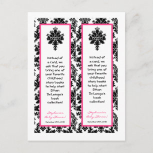2 Bok Marks Shock rosa Black Damask Inbjudan Vykort
