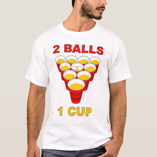 2 bollar ölPong för 1 kopp skjorta T-shirt (Framsida)