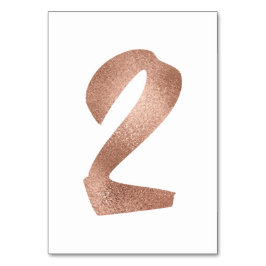 2 Bordsnummer Vit metall Rosa ros Guld