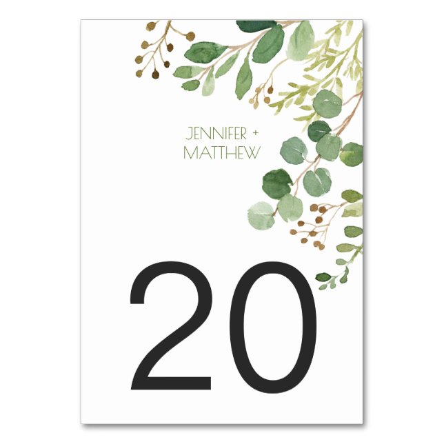 #2 Botaniska Dröm Rustika Växtlighet Bordskort (Framsidan)