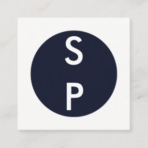 2 Brev Lodrät Monogram Fyrkantigt Visitkort