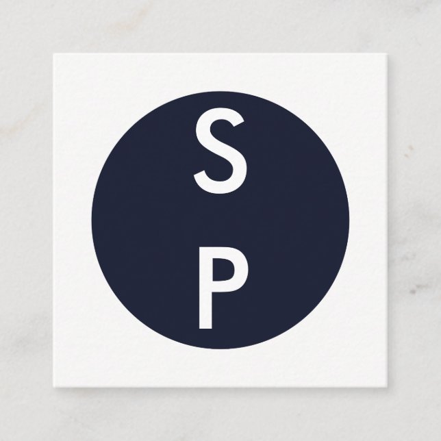 2 Brev Lodrät Monogram Fyrkantigt Visitkort (Framsida)