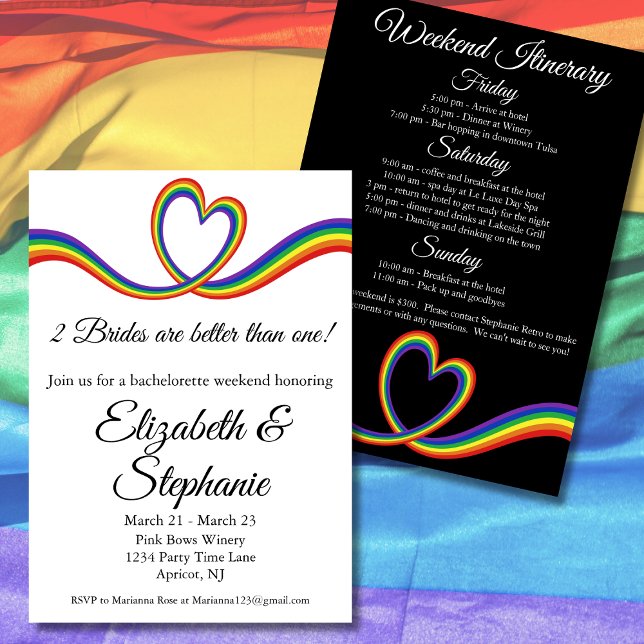 2 Brider är bättre än en Bachelorette Helg Inbjudningar (Skapare uppladdad)