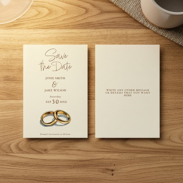 2 bröllop ringar sparar datumet spara datumet (2 watercolor wedding rings save the date invitation card.
)