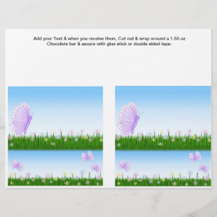 2 Butterfly Birthday Anpassningsbar Candy Pub Wrap