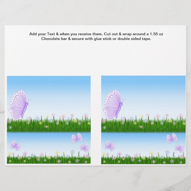 2 Butterfly Birthday Anpassningsbar Candy Pub Wrap (Framsida)