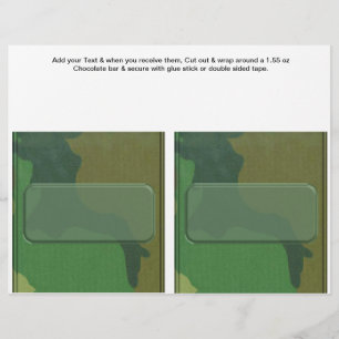 2 Camouflage Birthday Anpassningsbar Candy Pub Wra