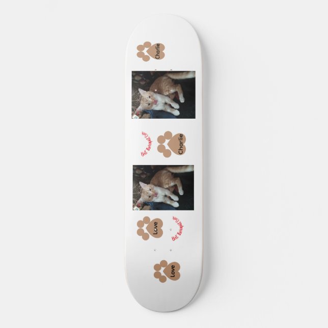  2 cat photos, best therapist,  mini skateboard bräda 18,5 cm (Framsida)
