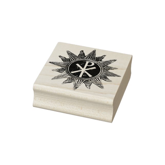 2" Chi Rho Freds Kristogram monterat gummistämpel Stämpel (Stämpel)