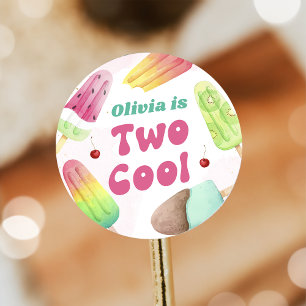 2 Coolors population 2: a födelsedag Party Runt Klistermärke