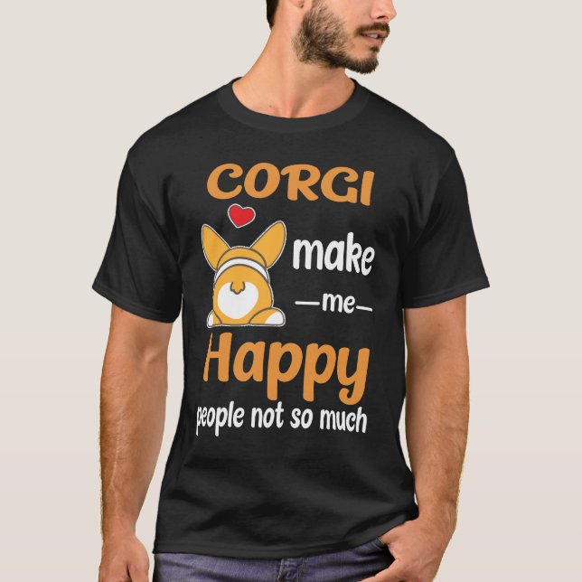 2 Corgi gör mig lycklig T Shirt (Framsida)
