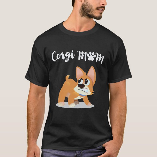 2 Corgi Mamma Corgi T Shirt (Framsida)