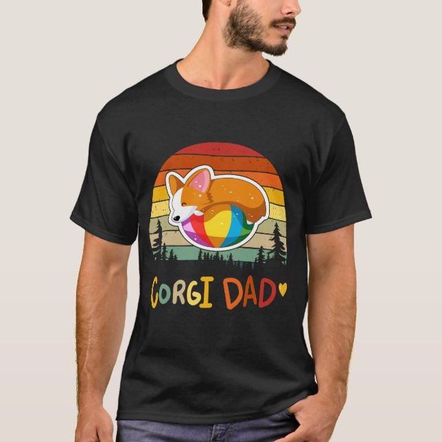 2 Corgi Pappa T Shirt (Framsida)