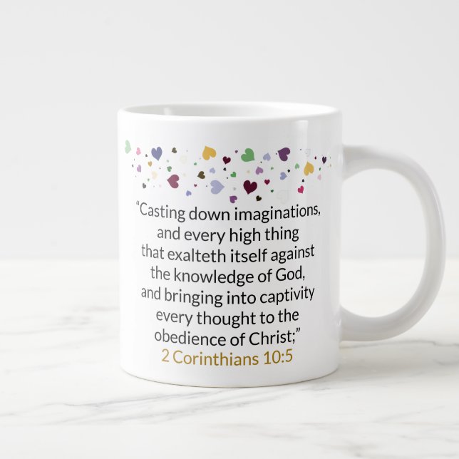 2 Corinthians 10:5 - Jumbo Mugg (Höger)