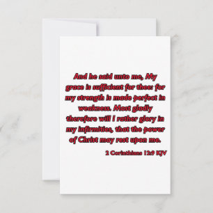 2 Corinthians 12:9 Bible Scripture KJV Hälsning Kort