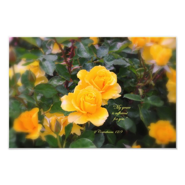 2 Corinthians 12:9 Min höghet räcker för dig. Fototryck (Framsidan)