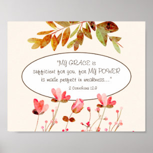 2 Corinthians 12:9 MY GRACE räcker för dig Poster