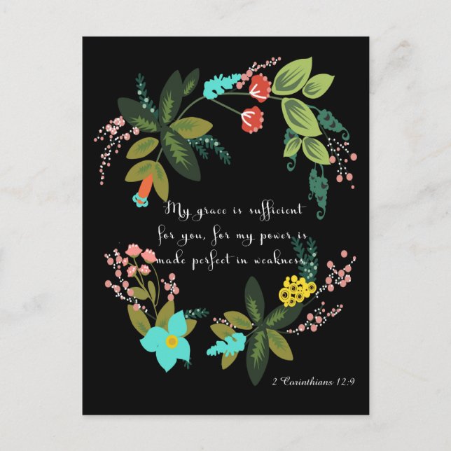 2 Corinthians 12:9 Vykort (Framsida)