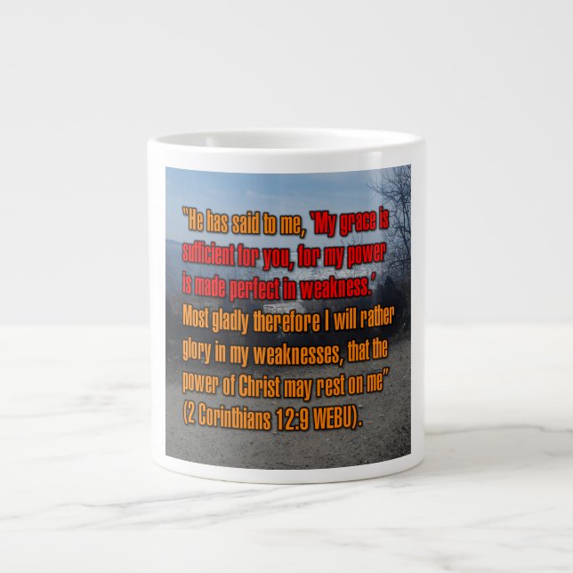 2 Corinthians 12:9 WEBU Mug Jumbo Mugg (Framsidan)
