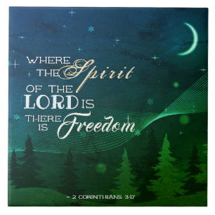 2 Corinthians 3:17 Där Herren har en själ Kakelplatta