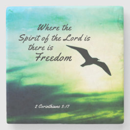2 Corinthians 3:17 Freedom Bible Verse Bird Flies Stenunderlägg