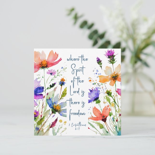 2 Corinthians 3:17 Freedom Bible Verse Flat Card (Stående Fram)