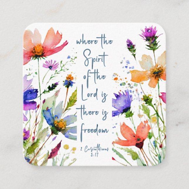 2 Corinthians 3:17 Freedom Bible Verse Fyrkantigt Visitkort (Framsida)