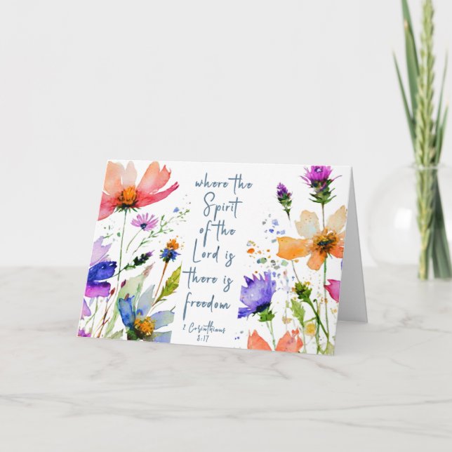 2 Corinthians 3:17 Freedom Bible Verse Kort (Framsida)