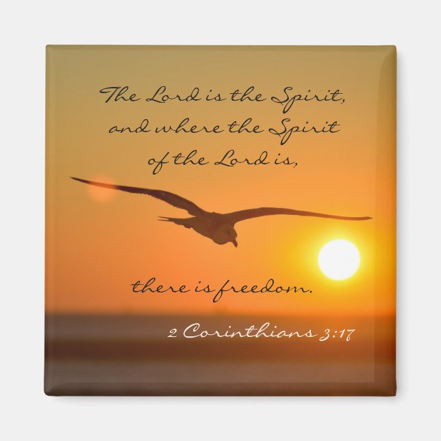 2 Corinthians 3:17 Freedom Bible Verse Magnet (Framsidan)