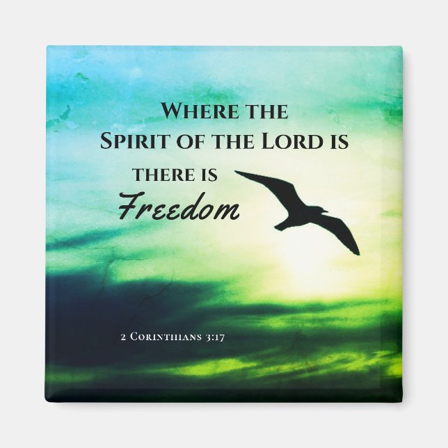 2 Corinthians 3:17 Freedom Bible Verse Magnet (Framsidan)