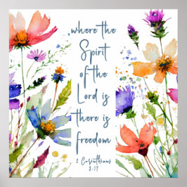 2 Corinthians 3:17 Freedom Bible Verse Poster