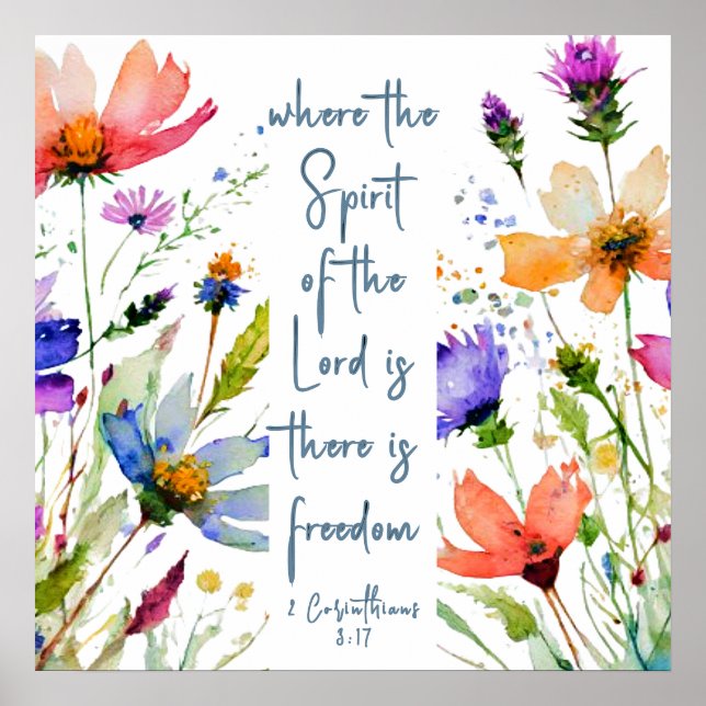 2 Corinthians 3:17 Freedom Bible Verse Poster (Framsidan)