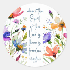 2 Corinthians 3:17 Freedom Bible Verse Runt Klistermärke