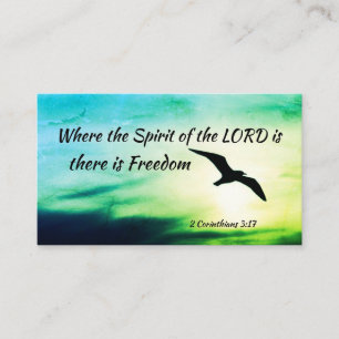 2 Corinthians 3:17 Freedom Bible Verse Visitkort