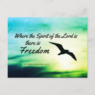 2 Corinthians 3:17 Freedom Bible Verse Vykort