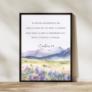 2 Corinthians 4:18, Bible Verse Wall Art Poster