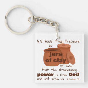 2 Corinthians 4:7 Keychain (Burk of Clay)