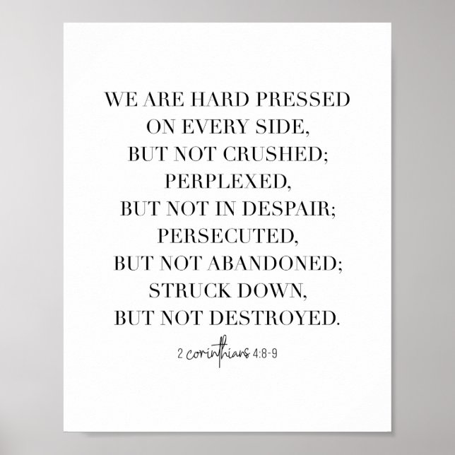 2 Corinthians 4:8-9 Poster (Framsidan)