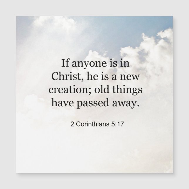 2 Corinthians 5:17, Bible verse (Framsida)