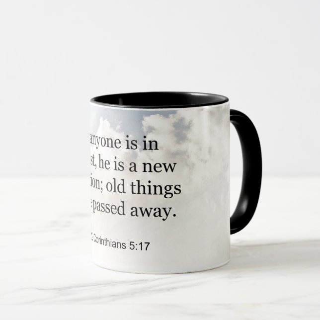 2 Corinthians 5:17, Bible verse Mugg (Framsida höger)