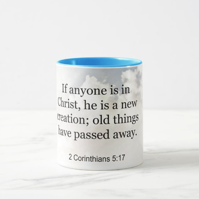 2 Corinthians 5:17, Bible verse Mugg (Center)
