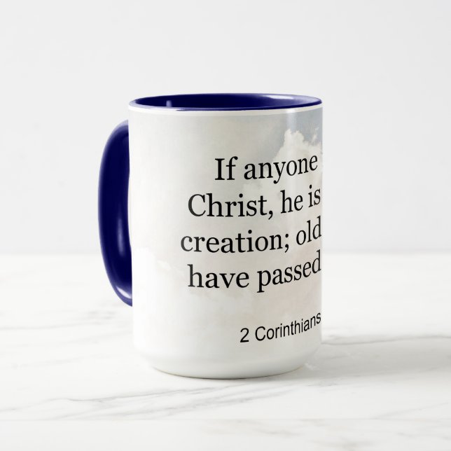 2 Corinthians 5:17, Bible verse Mugg (Framsida vänster)