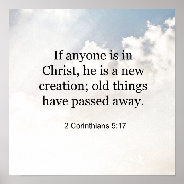 2 Corinthians 5:17, Bible verse Poster (Framsidan)