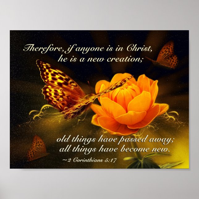 2 Corinthians 5:17 Om någon är i Kristus, Bible Poster (Framsidan)