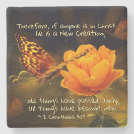 2 Corinthians 5:17 Om någon är i Kristus, Bible Underlägg Sten