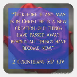 2 Corinthians 5:17 Reeming the Beast Stickers Fyrkantigt Klistermärke