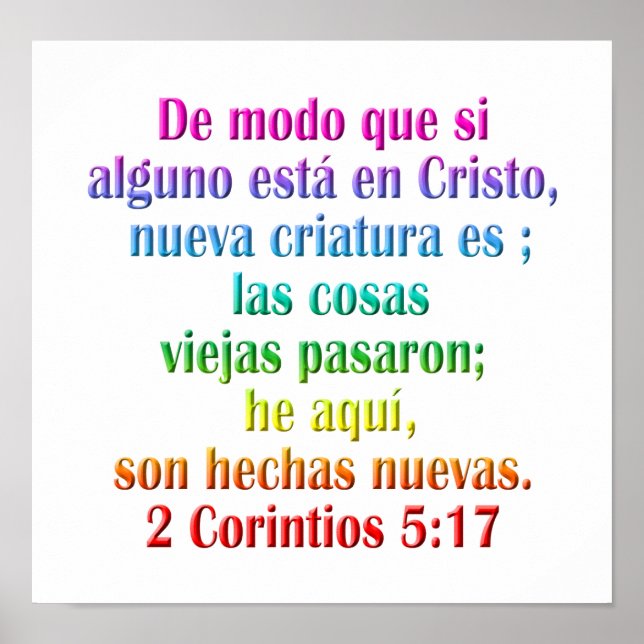 2 Corinthians 5:17 Spanska Poster (Framsidan)