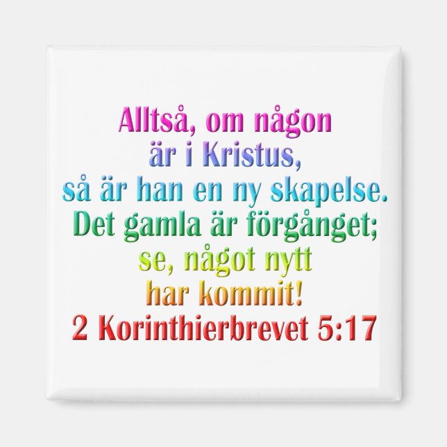 2 Corinthians 5:17 Svenska Magnet (Framsidan)