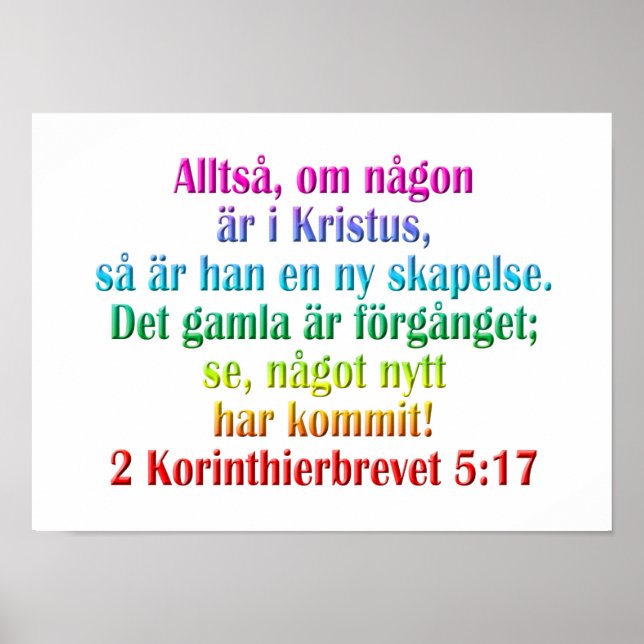 2 Corinthians 5:17 Swedish Poster (Framsidan)